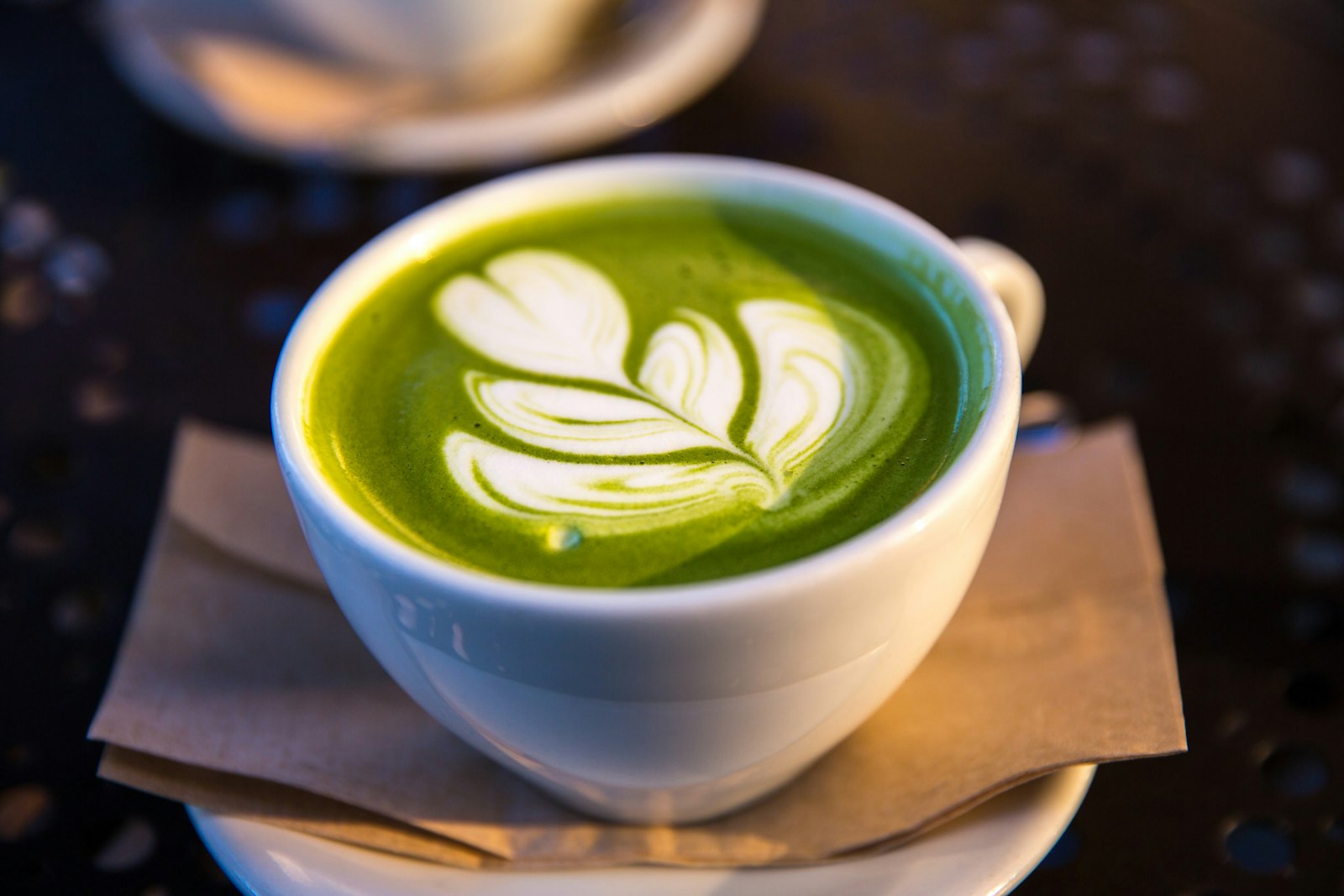 Te matcha en una tassa